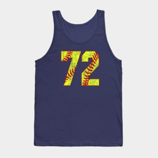 Fastpitch Softball Number 72 #72 Softball Shirt Jersey Uniform Favorite Player Biggest Fan Tank Top